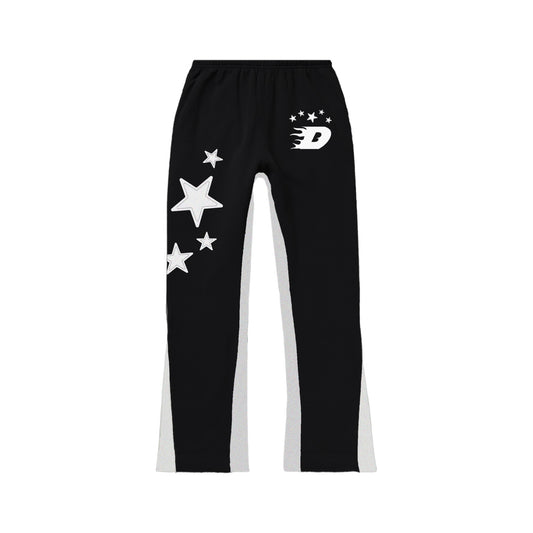 DINASTY FLARED SWEATPANTS BLACK AND WHITE