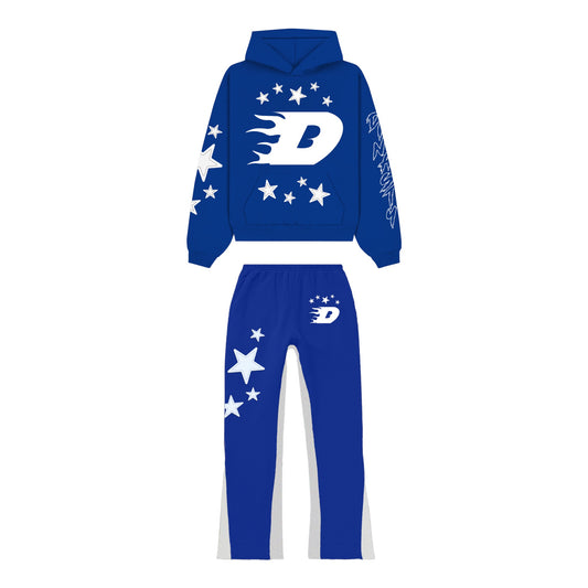 DINASTY FLARED TRACKSUIT BLUE AND WHITE